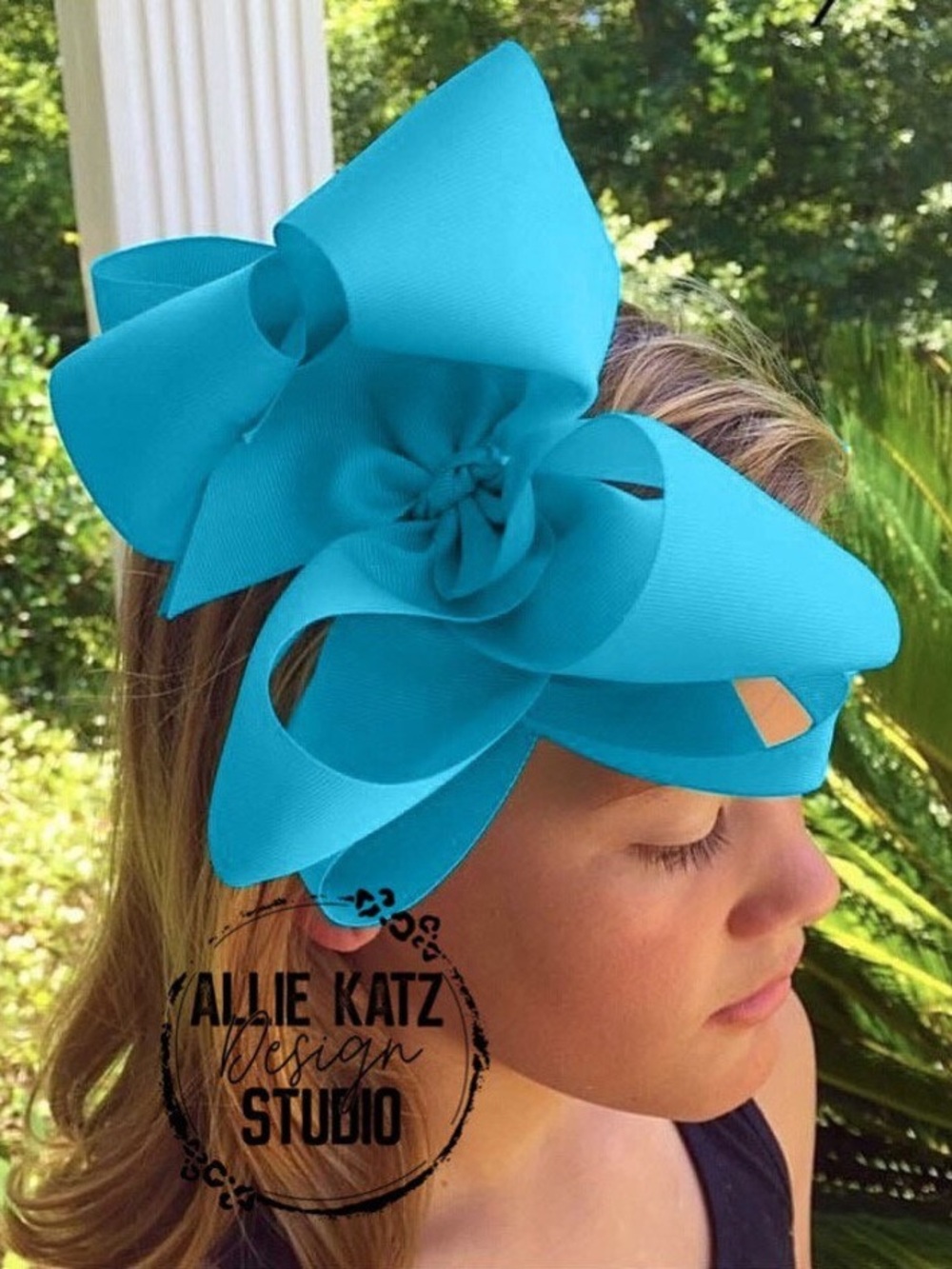 Turquoise Double Stack xlarge solid boutique 8" boutique bow